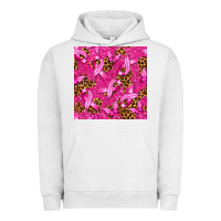 Pigment Lunar Rock breast cancer with ribbon and butterfly seamless p Urban Hoodie - texasbilliewilder