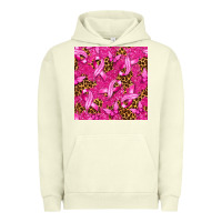 Pigment Pistachio breast cancer with ribbon and butterfly seamless p Urban Hoodie - texasbilliewilder