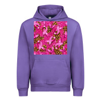 Tulip breast cancer with ribbon and butterfly seamless p Urban Hoodie - texasbilliewilder
