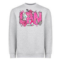 Heather Grey Breast Cancer LPN Licensed Practical Nurse Heavyweight Sweatshirt - texasbilliewilder