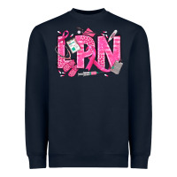 Navy Breast Cancer LPN Licensed Practical Nurse Heavyweight Sweatshirt - texasbilliewilder