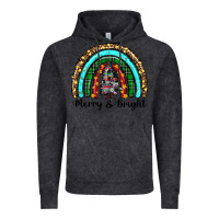 Merry And Bright Rainbow Christmas Vintage Hoodie | Teevron