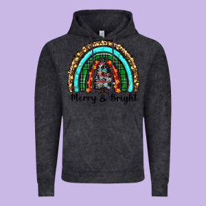 Merry And Bright Rainbow Christmas Vintage Hoodie Designed By Ranaportraitstore