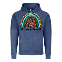 Vintage Denim merry and bright rainbow christmas Vintage Hoodie - RanaPortraitStore
