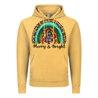 Vintage Mustard merry and bright rainbow christmas Vintage Hoodie - RanaPortraitStore