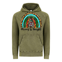 Vintage Olive merry and bright rainbow christmas Vintage Hoodie - RanaPortraitStore
