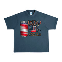 Midnight Navy red white  boozed Urban Heavy Tee - CowhideDigitalArt