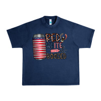 Navy red white  boozed Urban Heavy Tee - CowhideDigitalArt
