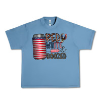 Pebble Blue red white  boozed Urban Heavy Tee - CowhideDigitalArt