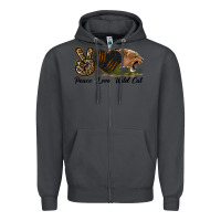Smoke Peace Love Wild Cat Head Zipper Hoodie - LillyAllenDesigns