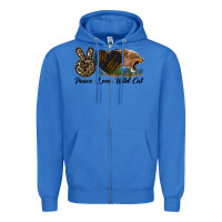 True Royal Peace Love Wild Cat Head Zipper Hoodie - LillyAllenDesigns
