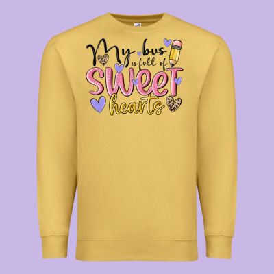 My Bus Full Of Sweet Hearts Premium Sweatshirt Designed By Maliassmallbusiness