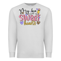 Dove Grey my bus full of sweet hearts Premium Sweatshirt - MaliasSmallBusiness