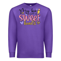 Purple my bus full of sweet hearts Premium Sweatshirt - MaliasSmallBusiness