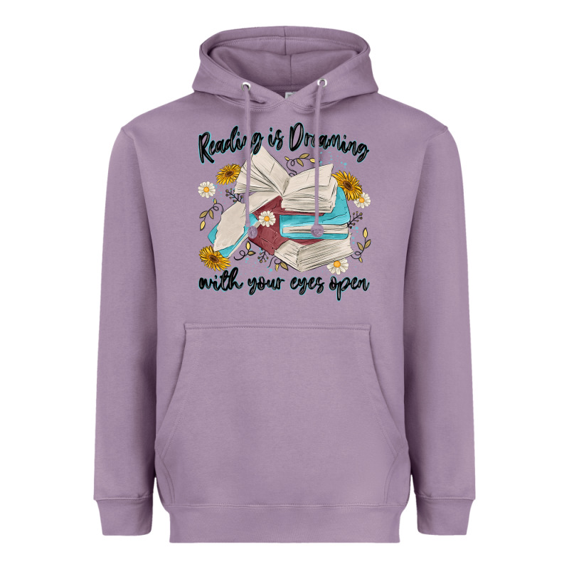Reading Is Dreaming With Your Eyes Open Heavyweight Hoodie by MaliasSmallBusiness | Teevron