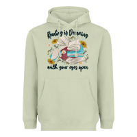Matcha reading is dreaming with your eyes open Heavyweight Hoodie - MaliasSmallBusiness