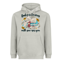 Moon Dust reading is dreaming with your eyes open Heavyweight Hoodie - MaliasSmallBusiness