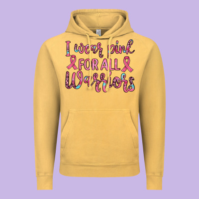 I Wear Pink For All Warriors Vintage Hoodie Designed By Jahusdesignshop
