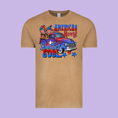 American Heart Southern Soul Truck 4th Of July Vintage Tee Designed By Cowgirlartshop