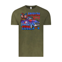 Vintage Olive American heart southern soul truck 4th of july Vintage Tee - CowGirlArtShop