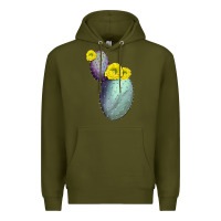 Army Green Opunthia Santa Rita Cactus Premium Hoodie - LillyAllenDesigns