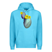Ocean Blue Opunthia Santa Rita Cactus Premium Hoodie - LillyAllenDesigns