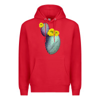 Red Opunthia Santa Rita Cactus Premium Hoodie - LillyAllenDesigns