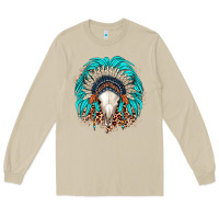 Mushroom bull skull indian headdress Long Sleeve Tee - JahusDesignShop