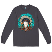 Smoke bull skull indian headdress Long Sleeve Tee - JahusDesignShop