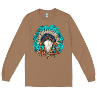 Toasted Coconut bull skull indian headdress Long Sleeve Tee - JahusDesignShop
