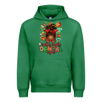 Emerald Santa's Favorite Dental Squad Afro Messy Bun Urban Hoodie - texasbilliewilder