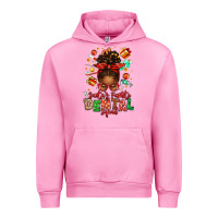Fuchsia Pink Santa's Favorite Dental Squad Afro Messy Bun Urban Hoodie - texasbilliewilder