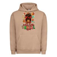 Pigment Burro Santa's Favorite Dental Squad Afro Messy Bun Urban Hoodie - texasbilliewilder