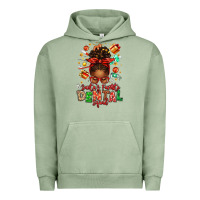 Santa's Favorite Dental Squad Afro Messy Bun Urban Hoodie | Teevron