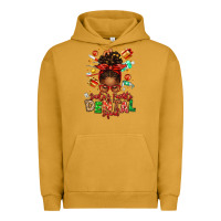 Pigment Peanut Butter Santa's Favorite Dental Squad Afro Messy Bun Urban Hoodie - texasbilliewilder