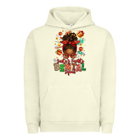 Pigment Pistachio Santa's Favorite Dental Squad Afro Messy Bun Urban Hoodie - texasbilliewilder