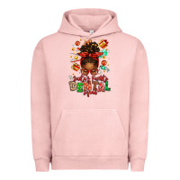Pigment Salmon Santa's Favorite Dental Squad Afro Messy Bun Urban Hoodie - texasbilliewilder
