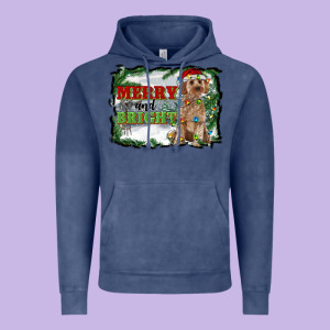 Merry And Bright Cockapoo Vintage Hoodie Designed By Ranaportraitstore