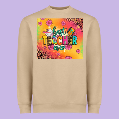 Best Teacher Ever Heavyweight Sweatshirt Designed By Zillion Design Studio