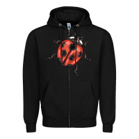 Black ladybug Zipper Hoodie - BarkalooDesign