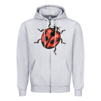 Heather Grey ladybug Zipper Hoodie - BarkalooDesign