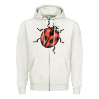 Oatmeal Heather ladybug Zipper Hoodie - BarkalooDesign