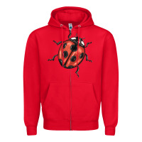 Red ladybug Zipper Hoodie - BarkalooDesign