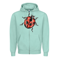 Seafoam ladybug Zipper Hoodie - BarkalooDesign
