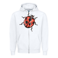White ladybug Zipper Hoodie - BarkalooDesign