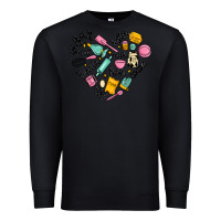 Black vanilla eggs sugar cocoa and kitchen heart Premium Sweatshirt - MaliasSmallBusiness