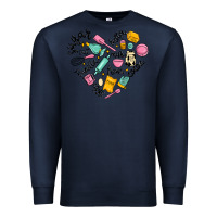 Navy vanilla eggs sugar cocoa and kitchen heart Premium Sweatshirt - MaliasSmallBusiness