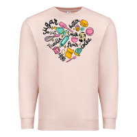 Pale Pink vanilla eggs sugar cocoa and kitchen heart Premium Sweatshirt - MaliasSmallBusiness