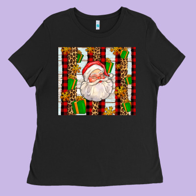 Santa With Gifts Ladies Tee Designed By Adodesignshop