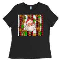 Black santa with gifts Ladies Tee - AdoDesignShop